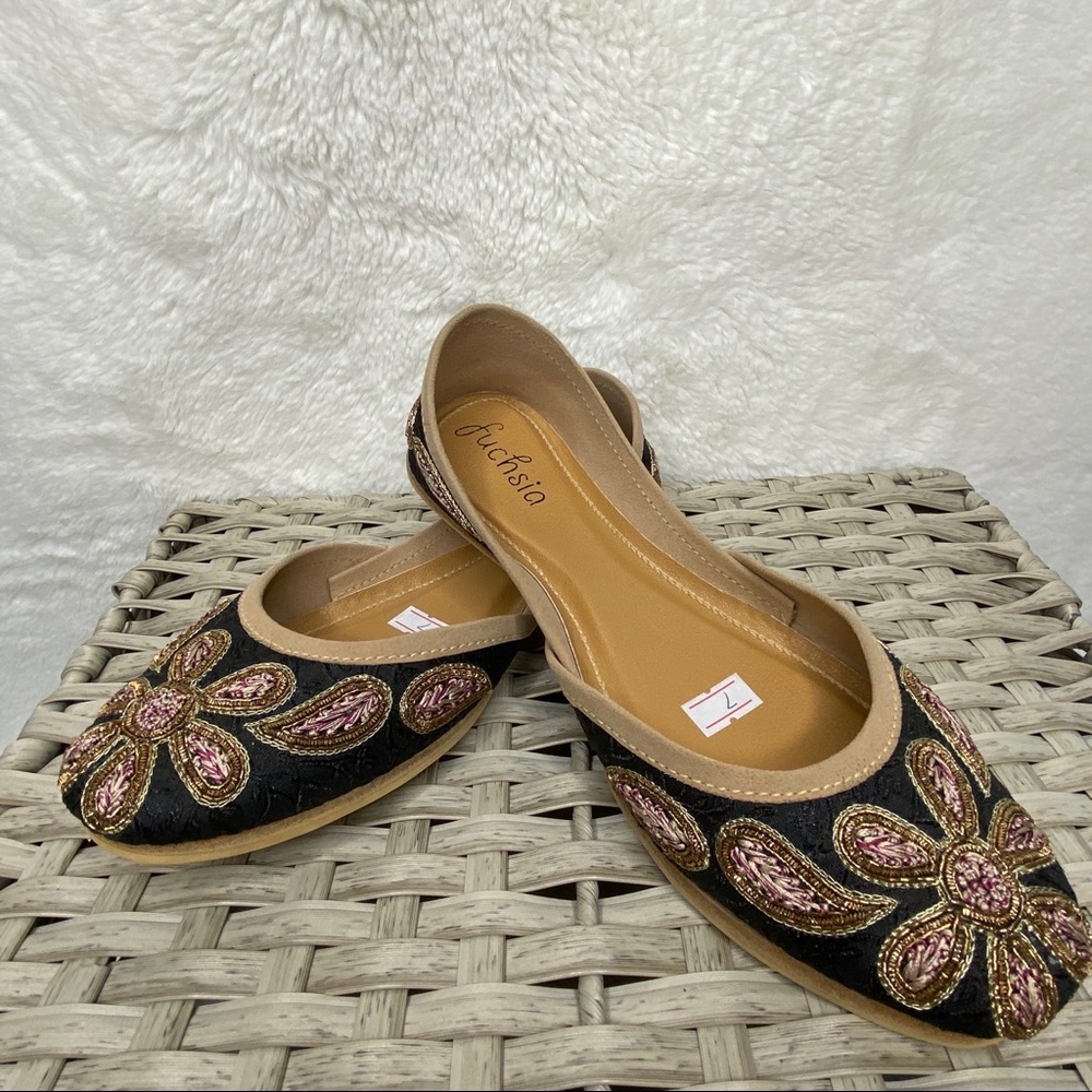 Fuchsia Ballet Flats Black Forest NIB 7